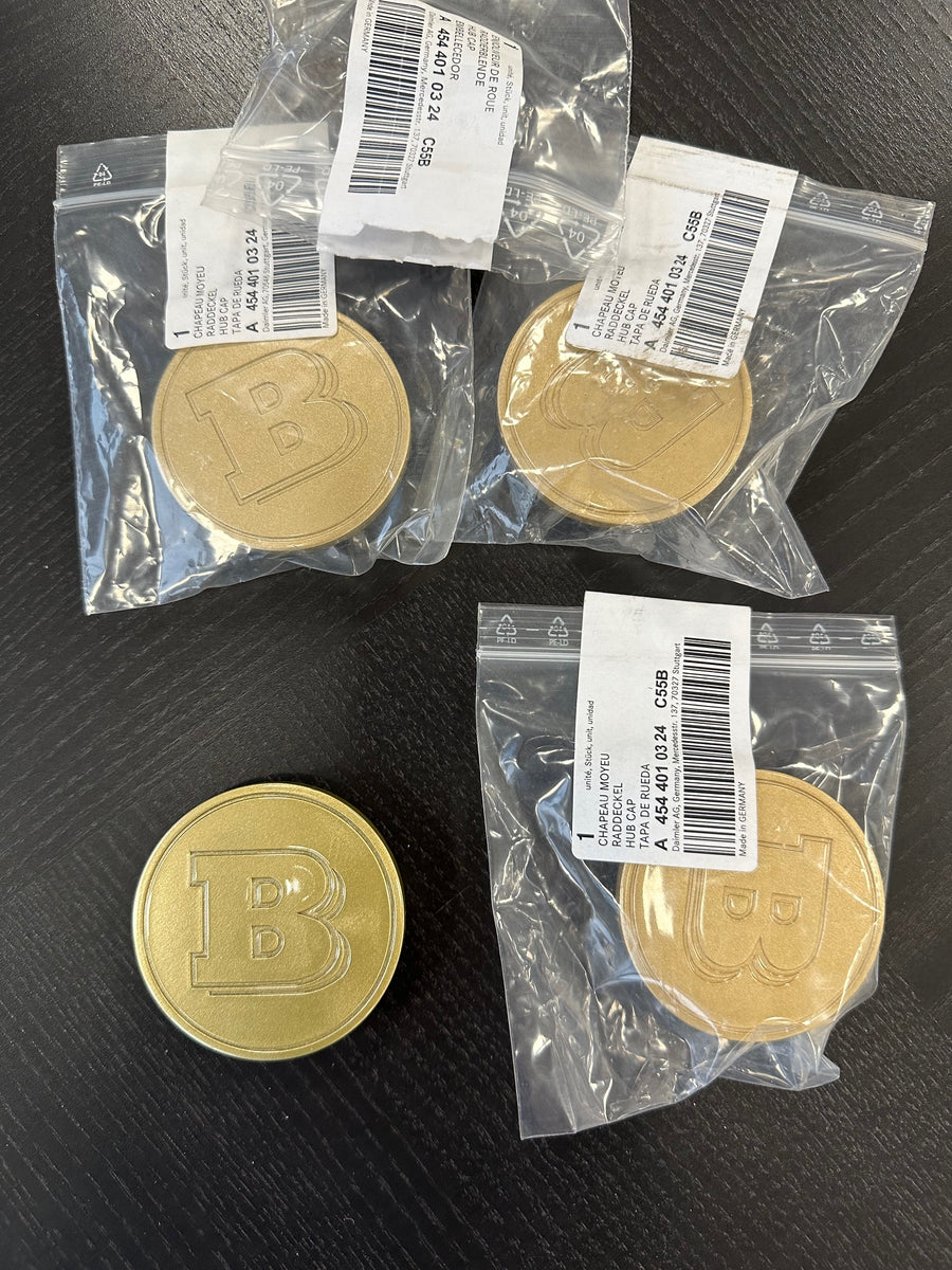 Brabus Smart 450/451/452/454 Satz Nabendeckel -Metall Gold 